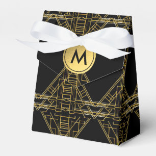 Art Deco 20's Gold & Black Gatsby Favour Boxes