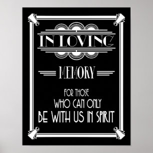 Art Deco 20's style "IN LOVING MEMORY Poster