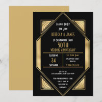 Art Deco 30 years Pearl Wedding Anniversary