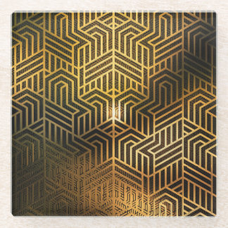 Art Deco 3D Illustration, Advertisement Wallpaper. Glass Coaster