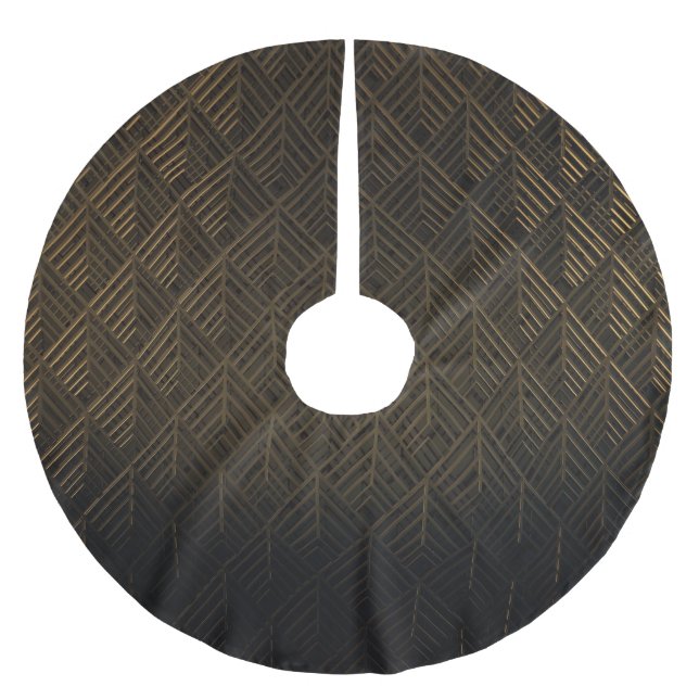 Art Deco 3D Illustration Background Brushed Polyester Tree Skirt (Front)