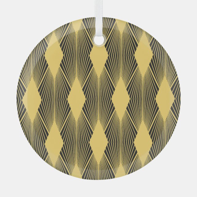 Art Deco Abstract Geometric Background Glass Tree Decoration (Front)