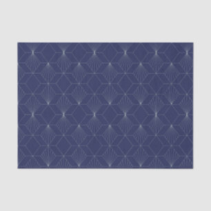 Art Deco Abstract Geometric Pattern Dark Blue  Tissue Paper