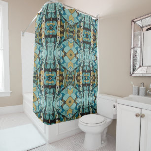 Art Deco Abstract Geometric Shower Curtain