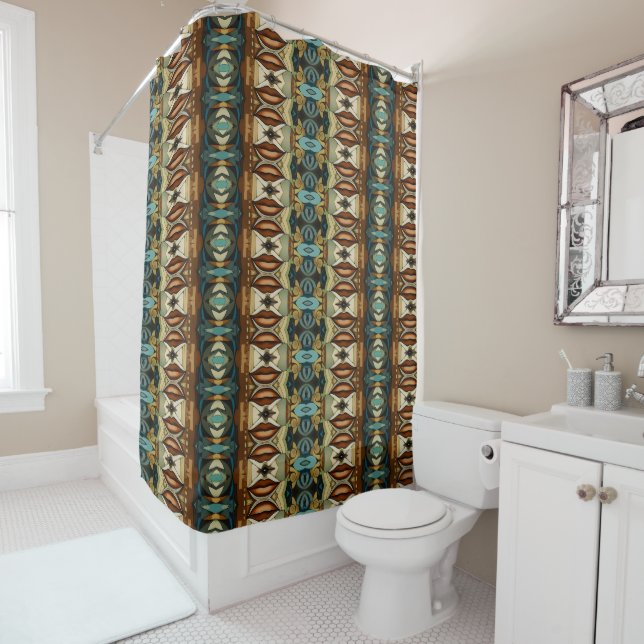 Art Deco Abstract kisses Shower Curtain (In Situ)