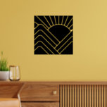 Art Deco Abstract Landscape Black Gold Foil Prints<br><div class="desc">This is a simple, stylish, art deco style abstract landscape in classic black and gold. The minimalist art decor inspired landscape of mountains and the sun, is outlined with real gold foil. This unique and stylish design is perfect for a custom house warming gift or a new addition to refresh...</div>