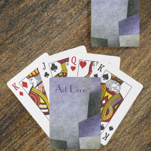 Art Deco Abstract Purple and Green Customisable Playing Cards