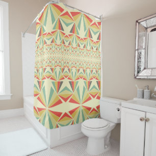 Art Deco abstract tribal triangles pattern Shower Curtain