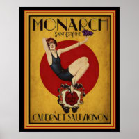 Art Deco Ad for Monarch Cabernet 16 x 20
