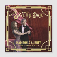 Art Deco Add Your Photo Elegant Gold Save the Date