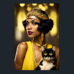 Art Deco, African-American Flapper, Gatsby Style Poster<br><div class="desc">This is an original Art Deco artwork created by Celtic-Brother Designs.</div>