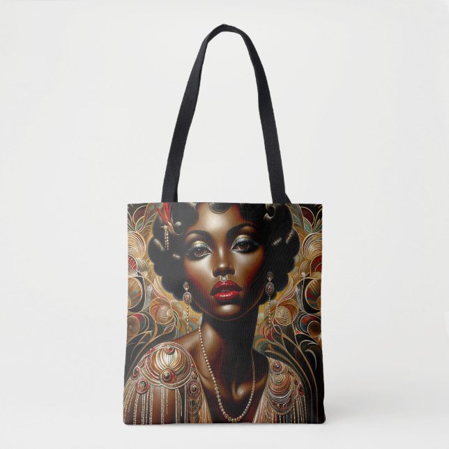 Art Deco African American Woman Art Tote Bag (Front)