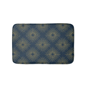 Art Deco Alabere Midnight Blue Medallion Bath Mat