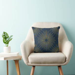 Art Deco Alabere Midnight Blue Medallion Cushion