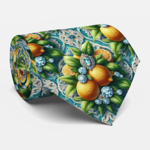 Art Deco Amalfi Lemon Mediterranean DIamonds Tie