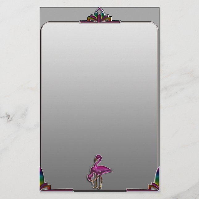Art Deco and Flamingo Stationery (Front)