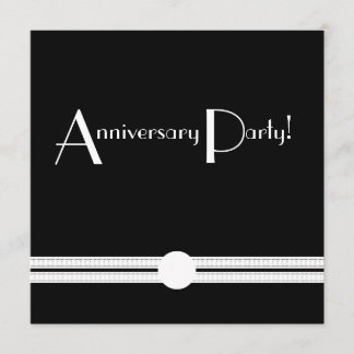 Art Deco Anniversary Black and White Retro Invitation