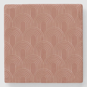 Art Deco Arches Elegant Modern Vintage Scallop Stone Coaster