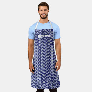 Art Deco Arches Fans DIY Colours White Navy SV Apron