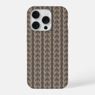 Art Deco Arches in Champagne on Warm Charcoal iPhone 15 Pro Case