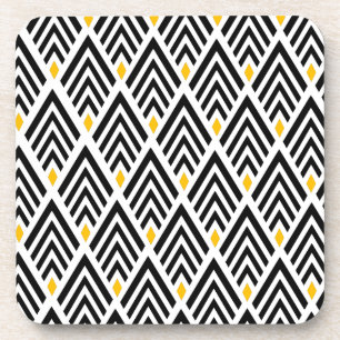 Art Deco Arrows with Gold Accent Pattern Coaster
