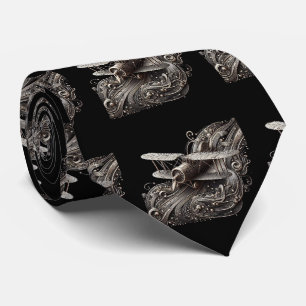 Art Deco Art Nouveau Aeroplane Circuit Board Tie