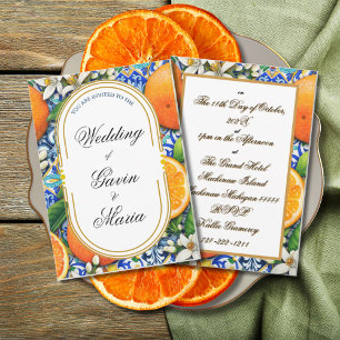 Art Deco Art Nouveau Floral Gold Tone Modern Invitation