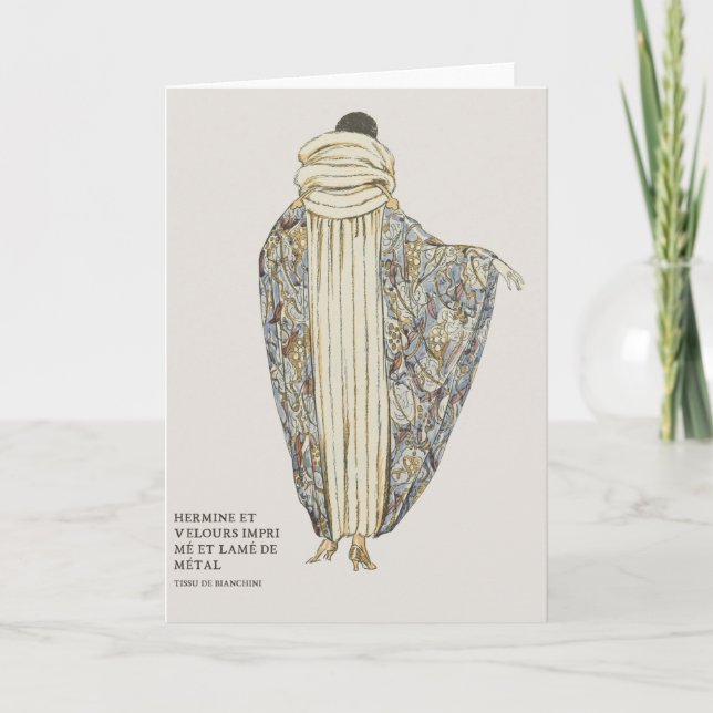 Art Deco Art Nouveau French Fashion Illustration Card (Front)
