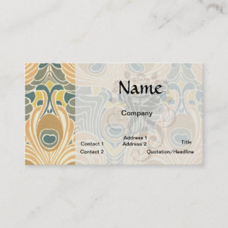 art deco art nouveau peacock pattern art business card