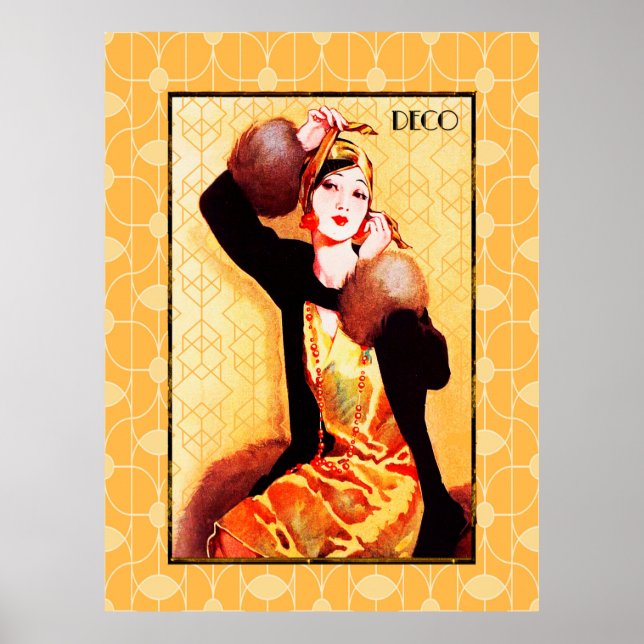 Art Deco Asian Beauty Poster (Front)