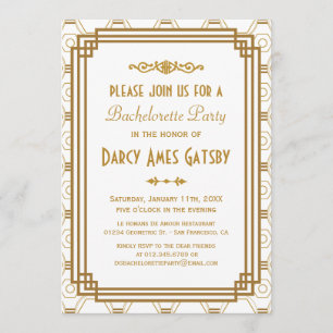 Art Deco Bachelorette Party Invitations