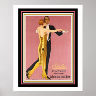 Art Deco "Bally Chaussures"  Poster 16 x 20