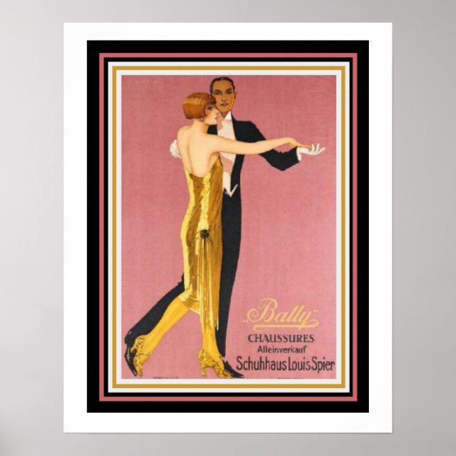Art Deco "Bally Chaussures"  Poster 16 x 20 (Front)