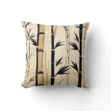 Art Deco Bamboo Throw Pillow