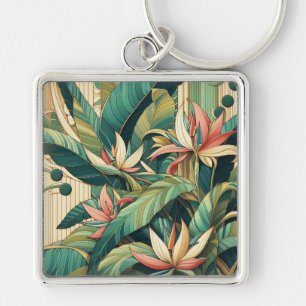 Art Deco Banana Leaf Keychain