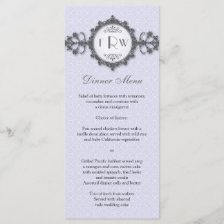 Art Deco Band Lilac Wedding Menu
