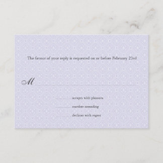 Art Deco Band Lilac Wedding Response