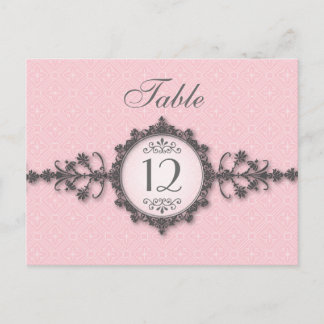 Art Deco Band Pink Table Number Card