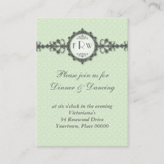Art Deco Band Sage Wedding Reception Card