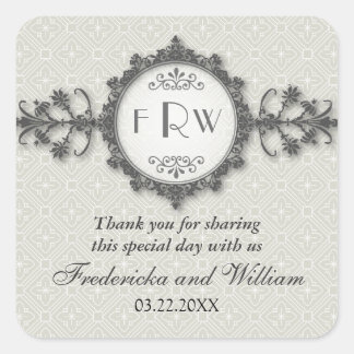 Art Deco Band Taupe Wedding Sticker