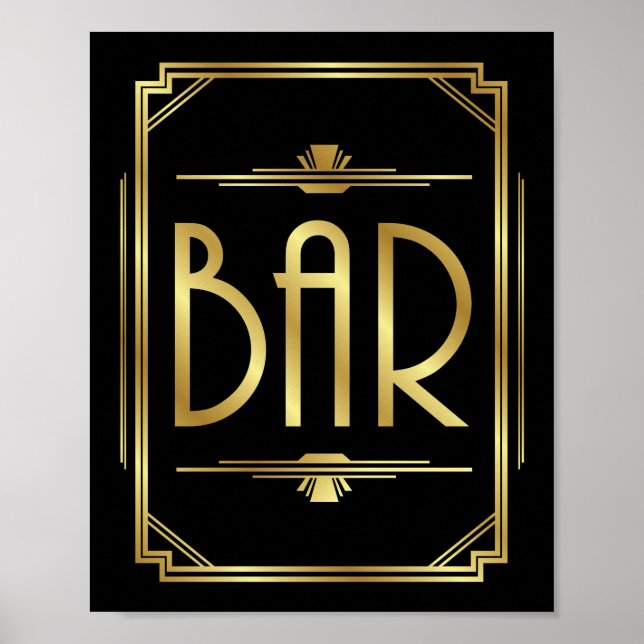 Art Deco BAR Sign Print (Front)