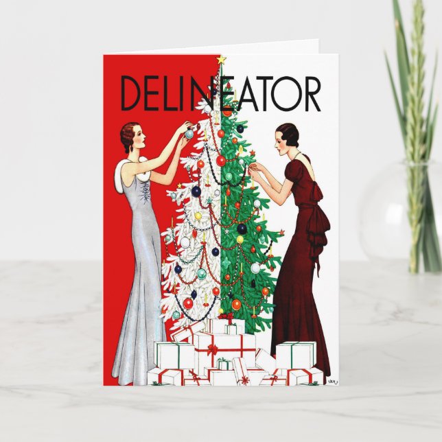 ART DECO "BE FESTIVE" HOLIDAY GREETING CARD (Front)