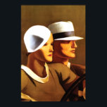 Art Deco Beautiful Couple Driving Poster<br><div class="desc">Nothing tops the 1920s glamour and sensuality of the Art Deco Movement than this image of a sleek & beautiful couple cruising in their automobile. A perfect gift for the lover of vintage Art Deco era ad posters! The artist is Marcello Dudovich (1878-1962), an Italian painter, illustrator, and poster designer,...</div>