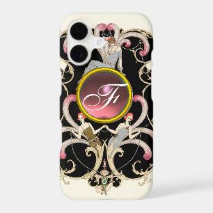 ART DECO BEAUTY FASHION PINK GEMSTONE MONOGRAM