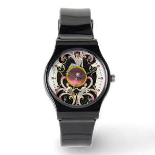ART DECO BEAUTY FASHION PINK GEMSTONE WATCH