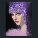 ART DECO BEAUTY POSTER<br><div class="desc">Original acrylic painting on canvas, by Dian... ... ..A beautiful fantasy lady from the art deco era, a time when women were ultra feminine and fashion was elegant as was architecture. A short lived period that should be remembered. This is a painting that would fit in beautifully with today's decor...</div>