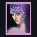 ART DECO BEAUTY POSTER<br><div class="desc">Original acrylic painting on canvas, by Dian... ... ..A beautiful fantasy lady from the art deco era, a time when women were ultra feminine and fashion was elegant as was architecture. A short lived period that should be remembered. This is a painting that would fit in beautifully with today's decor...</div>