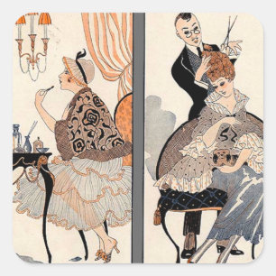 Art Deco Beauty Square Sticker