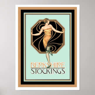 Art Deco Berkshire Stockings Ad Poster 12 x 16