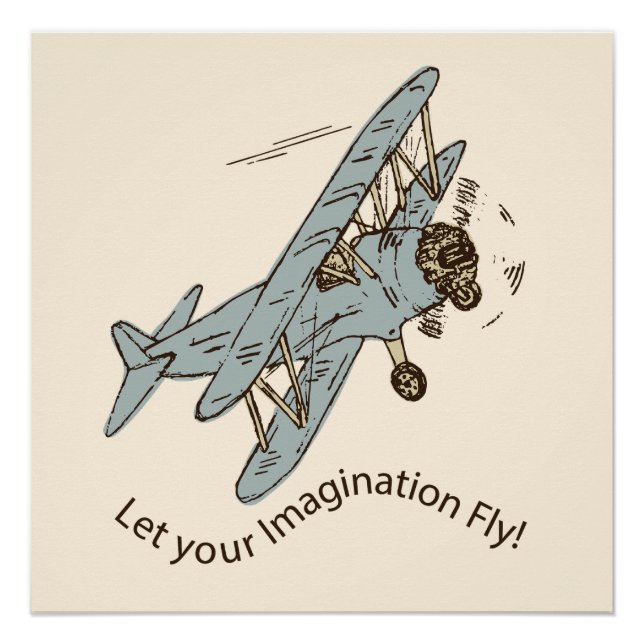 Art Deco Bi-planes - let your imagination fly. Poster (Front)